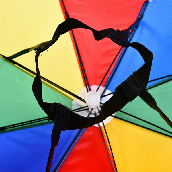 Umbrella hat for hands-free sun and rain coverage. Umbrella hat for hands-free sun and rain coverage.